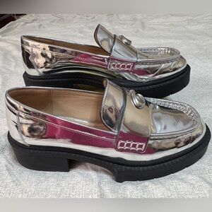 Coach Silver Platform Loafers 6.5